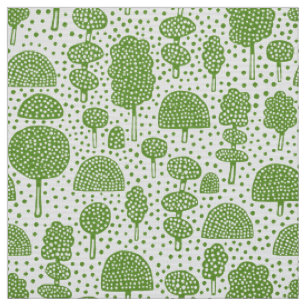 Arboretum 230715 - Avocado Green on White Stoff