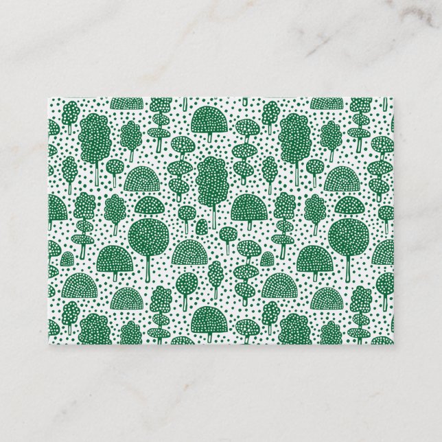 ‎ Arboretum 230715 - Forest Green on White Visitenkarte (Vorderseite)