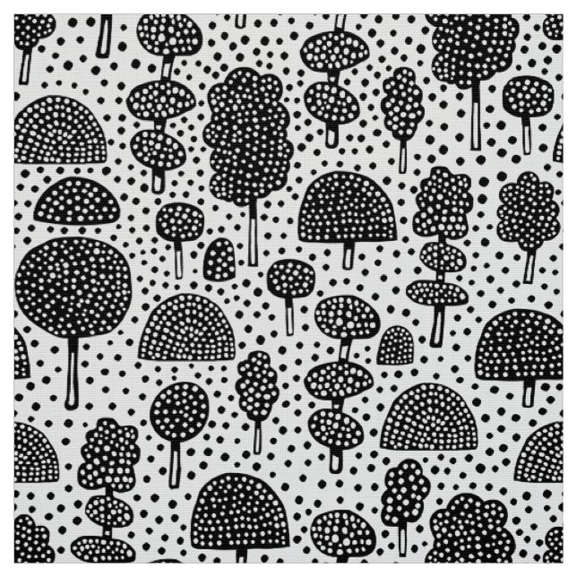 Arboretum 230715 - Schwarz auf Weiß Stoff (Muster)