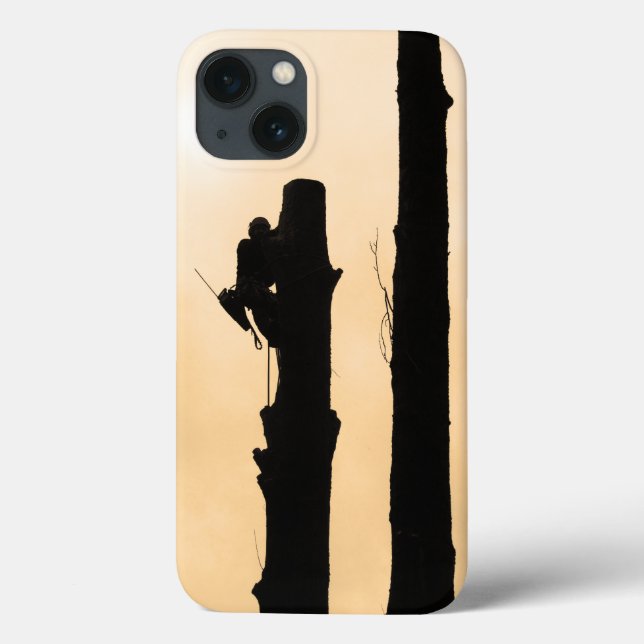 Arborist/Baumschmied: Minimalistisch Silhouette Case-Mate iPhone Hülle (Rückseite)
