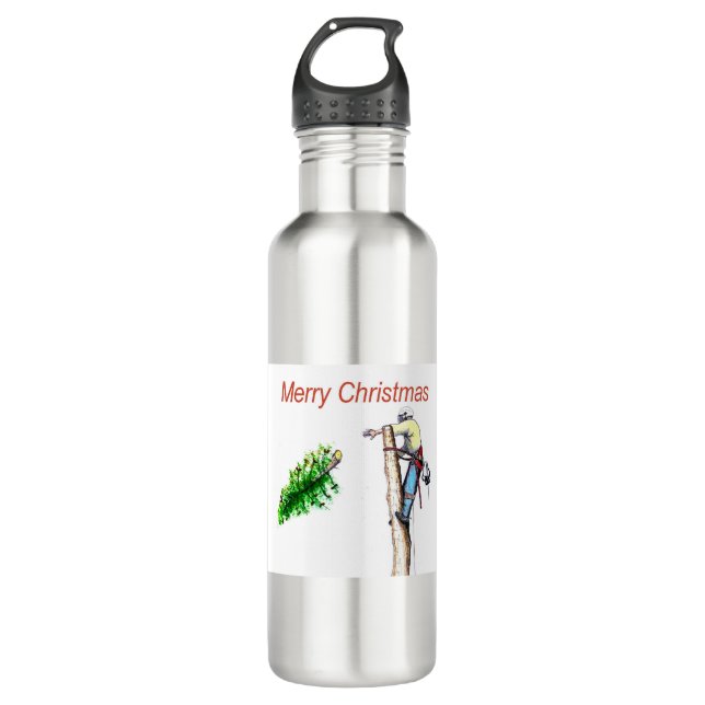 Arborist Chainsaw Baum Chirurg Geschenk Weihnachte Edelstahlflasche (Vorderseite)