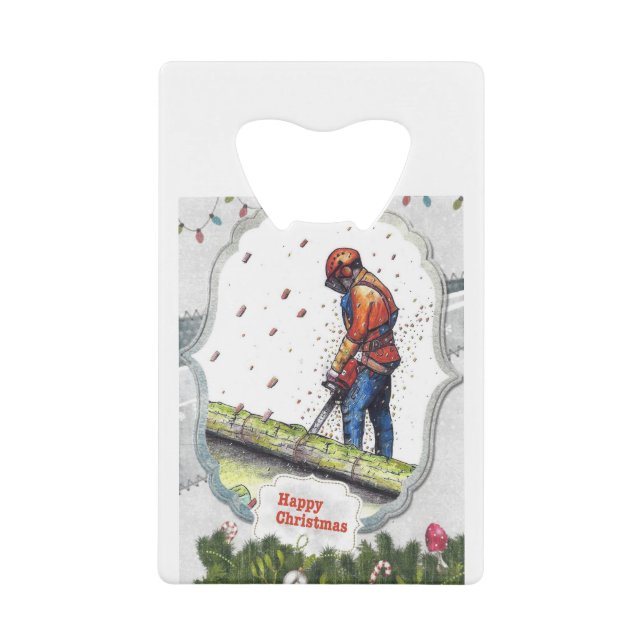 Arborist Chainsaw Baum Chirurg Geschenk Weihnachte Geldbeutel Flaschenöffner (Vorderseite)
