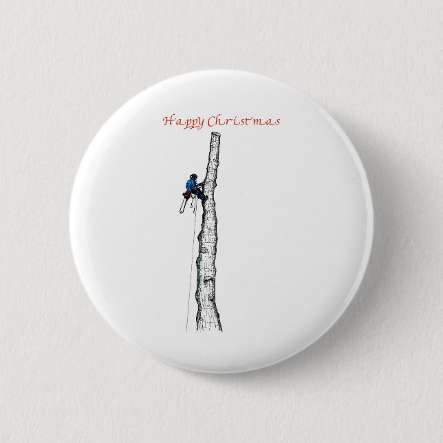 Arborist chainsaw tree über Gift Present Button (Vorderseite)