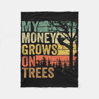 Arborist Mens Tree Climber Vintage My Money Grows  Fleecedecke
