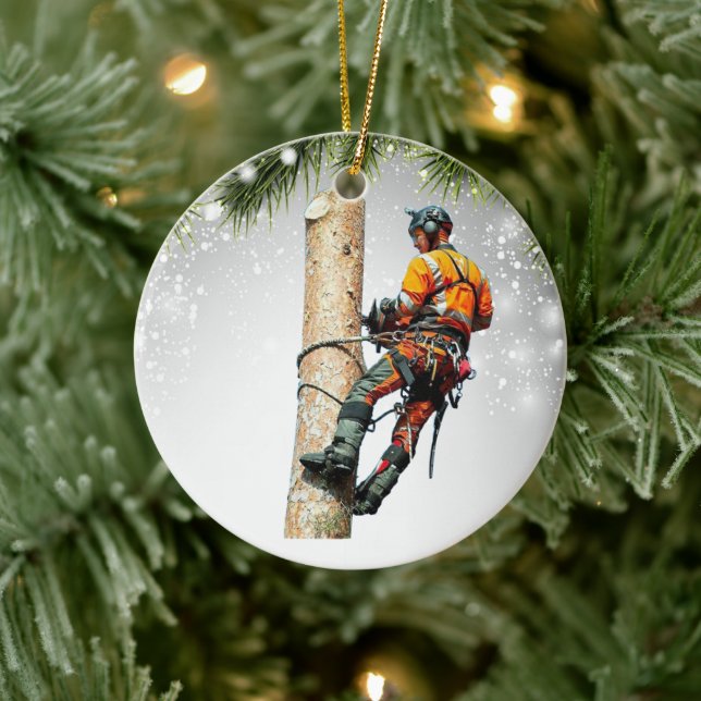 Arborist Trechirurgeon Kettensäge cool Keramik Ornament (Baum)