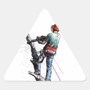 Arborist Tree Surgeon Dreieckiger Aufkleber