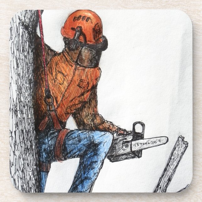Arborist Tree Surgeon Getränkeuntersetzer (Vorderseite)