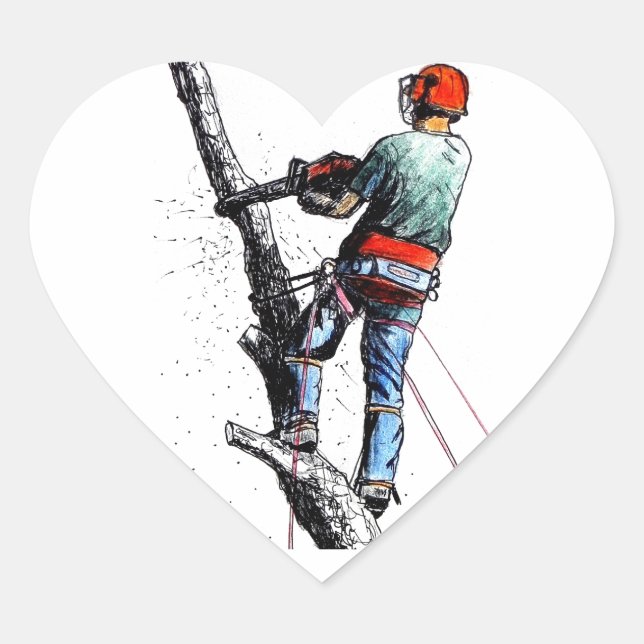 Arborist Tree Surgeon Herz-Aufkleber (Vorderseite)
