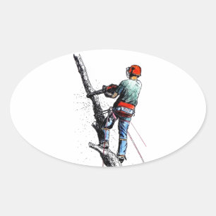 Arborist Tree Surgeon Ovaler Aufkleber