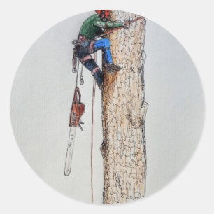 Arborist Tree Surgeon Runder Aufkleber