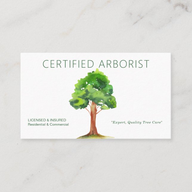 Arborist-Visitenkarte Visitenkarte (Vorderseite)