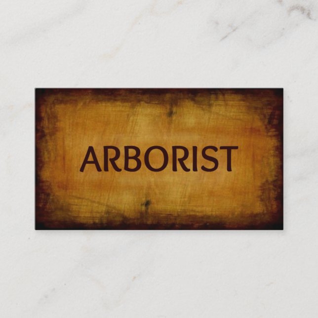 Arboriste antique Carte de visite en bois brossé (Devant)