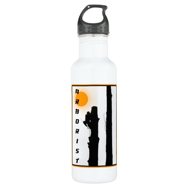 Arboristen: Steigende Silhouette Edelstahlflasche (Vorderseite)