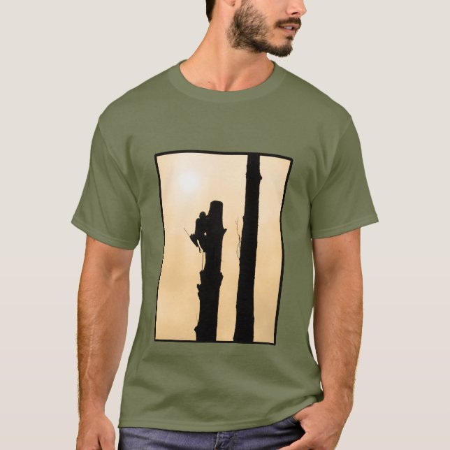 Arboristen T Shirt: Silhouette Climber Minimalisti T-Shirt (Vorderseite)