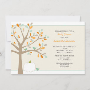 Arbre à citrouille blanc Invitations