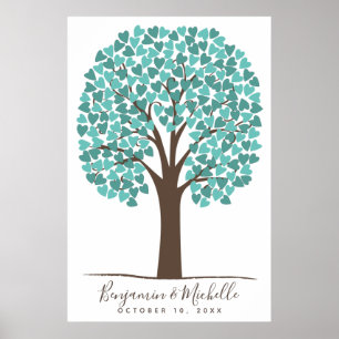 Arbre à cœurs - Alternative de livre d'or 200 sign