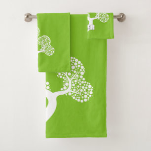 Arbre abstrait blanc et nom chaux vert