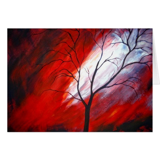 Arbre Abstrait et ciel rouge (Devant horizontal)