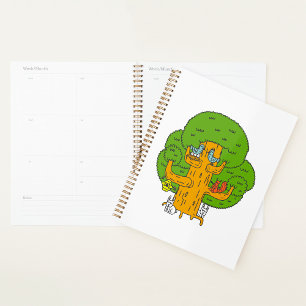 Arbre avec des animaux de la forêt Nature mignonne
