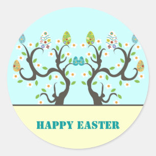 Arbre avec fleurs et oeufs de Pâques Stickers