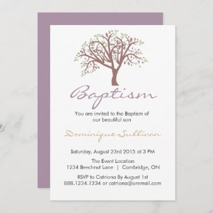 Arbre blanc Invitation au baptême