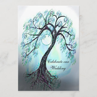 Arbre bleu de la Faire-part de mariage