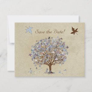 Arbre bleu et Brown Faire-part de mariage #2