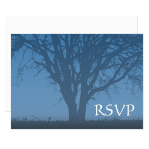 Arbre bleu rustique de la vie Barre Mitzvah RSVP