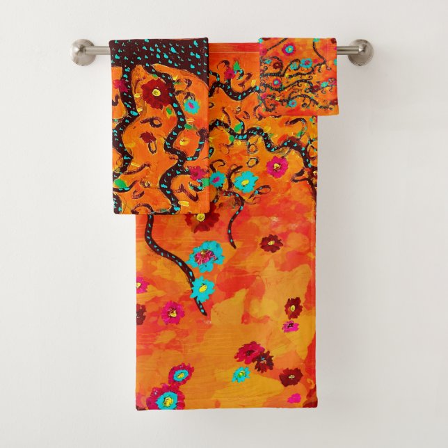 Arbre Brown De Vie Avec Fleurs Et Boho De Couleur  (En situation)