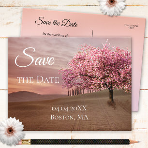 Arbre cerise en fleurs Enregistrer la date Carte p