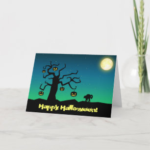 Arbre Citrouille éffrayant Halloween - Carte de vo