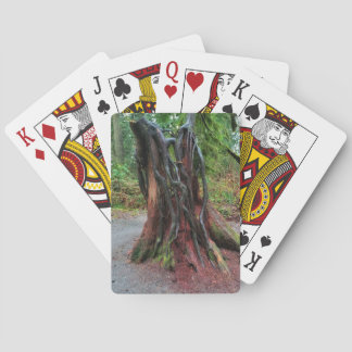 Arbre coupé dans la forêt Cartes de jeu
