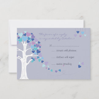 Arbre d'amour coeurs Mariage d'hiver RSVP