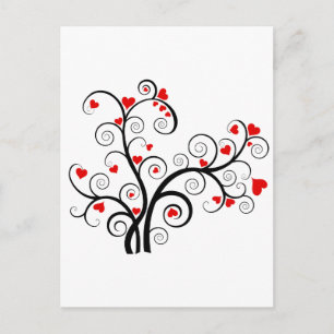 Arbre d'amour Valentine avec carte postale de coeu