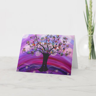 "Arbre dans" la carte de note violette par