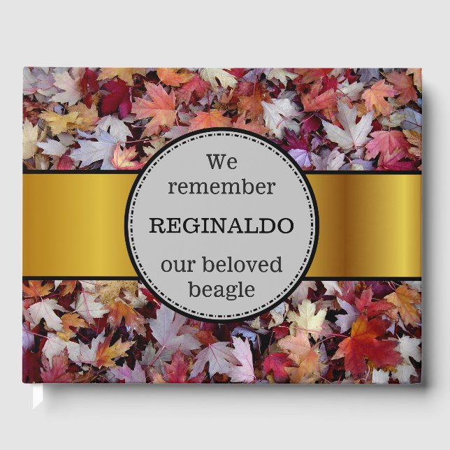 Arbre d'automne Fallen Feuilles Pet Memorial livre (Recto)