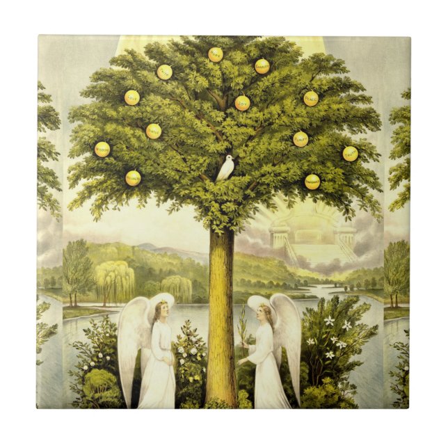 Arbre de carreau de céramique de la vie (Devant)