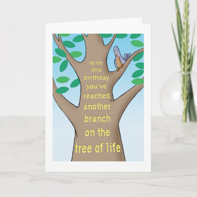 Arbre de carte d'anniversaire humoristique de la (Devant)