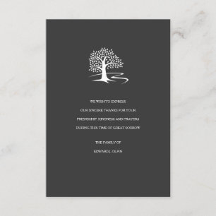 Arbre de carte de remerciements de sympathie de la