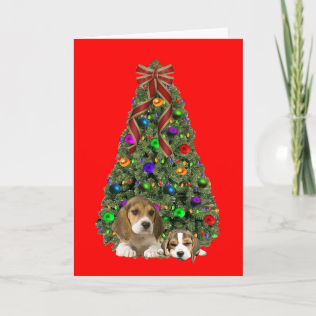 Arbre de cartes de Noël beagle (Devant)