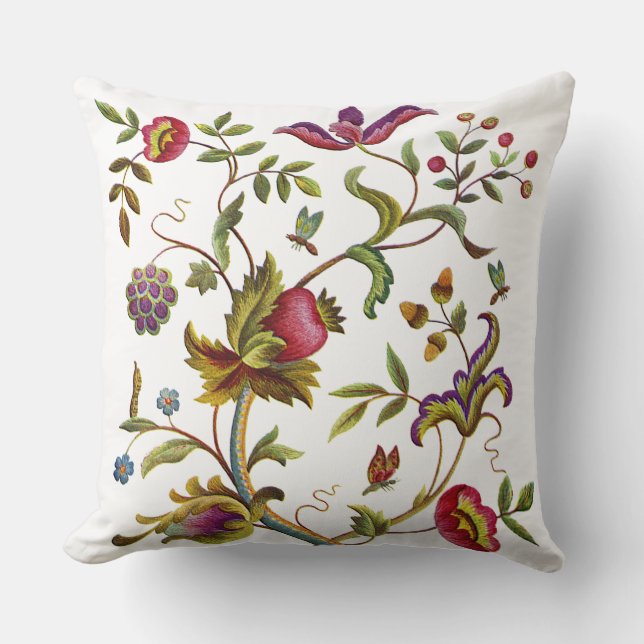 Arbre de coussin Jacobean de broderie de Faux de (Recto)