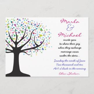 Arbre de fiançailles d'invitation de faire-part de