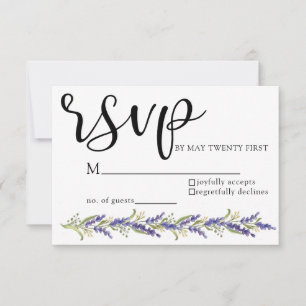 Arbre de glycine aquarelle violet Mariage RSVP