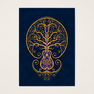 Arbre de guitare de la vie bleu d'or