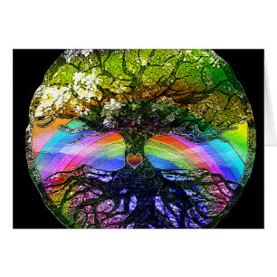 Arbre de la vie avec le coeur d'arc-en-ciel