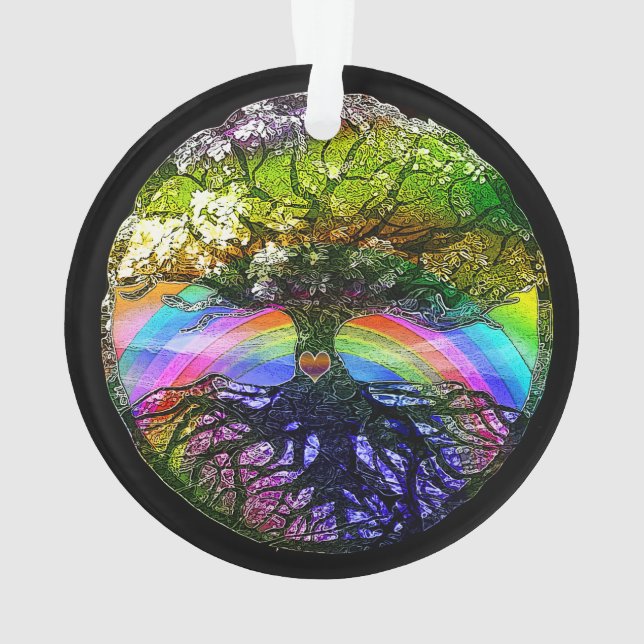 Arbre de la vie avec le coeur d'arc-en-ciel (dos)
