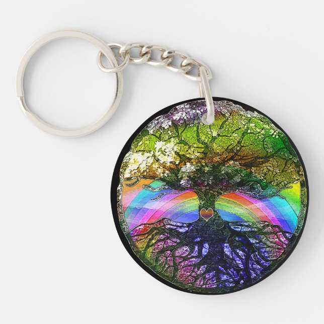 Arbre de la vie avec le coeur d'arc-en-ciel (Devant)