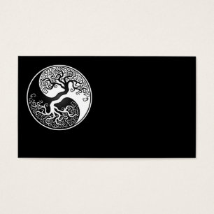 Arbre de la vie blanc et noir Yin Yang