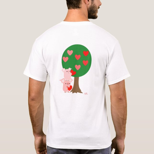 Arbre de l'amour T-shirt simple (design sur le dos (Dos)
