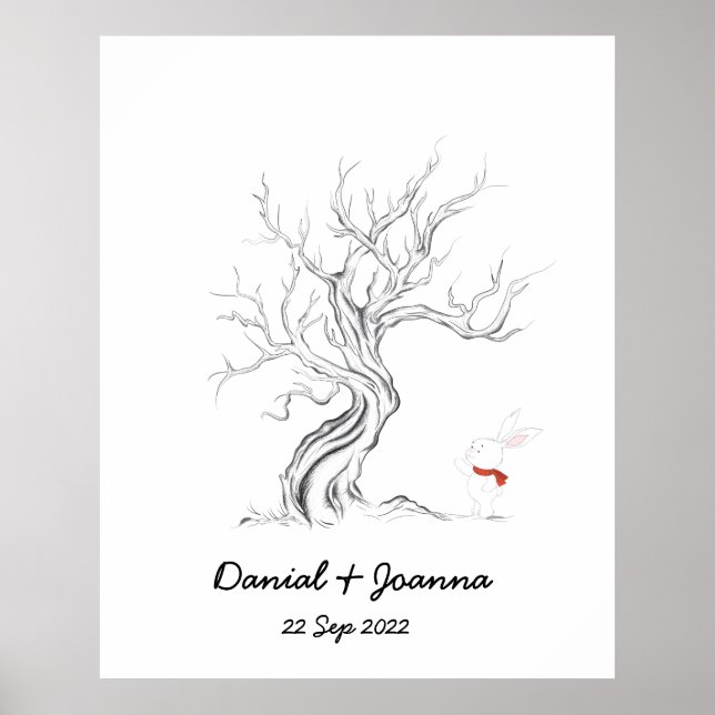 Arbre de livre d'or empreinte digitale arbre d'emp (Devant)